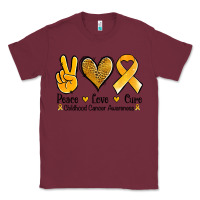 Burgundy peace love cure childhood cancer Classic Tee - Jasminsmagicworld