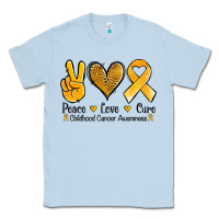 Dusty Blue peace love cure childhood cancer Classic Tee - Jasminsmagicworld
