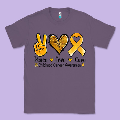 Peace Love Cure Childhood Cancer Classic Tee Designed By Jasminsmagicworld