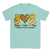 Seafoam peace love cure childhood cancer Classic Tee - Jasminsmagicworld