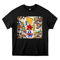 Black love puzzle ribbon Heavy Core Tee - TumblerDesignByShophia