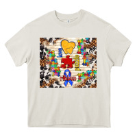 Cream love puzzle ribbon Heavy Core Tee - TumblerDesignByShophia