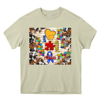 Mossy love puzzle ribbon Heavy Core Tee - TumblerDesignByShophia