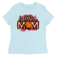 Baby Blue blessed basketball mom lightbulb letters Ladies Tee - OliviaCreatesArt