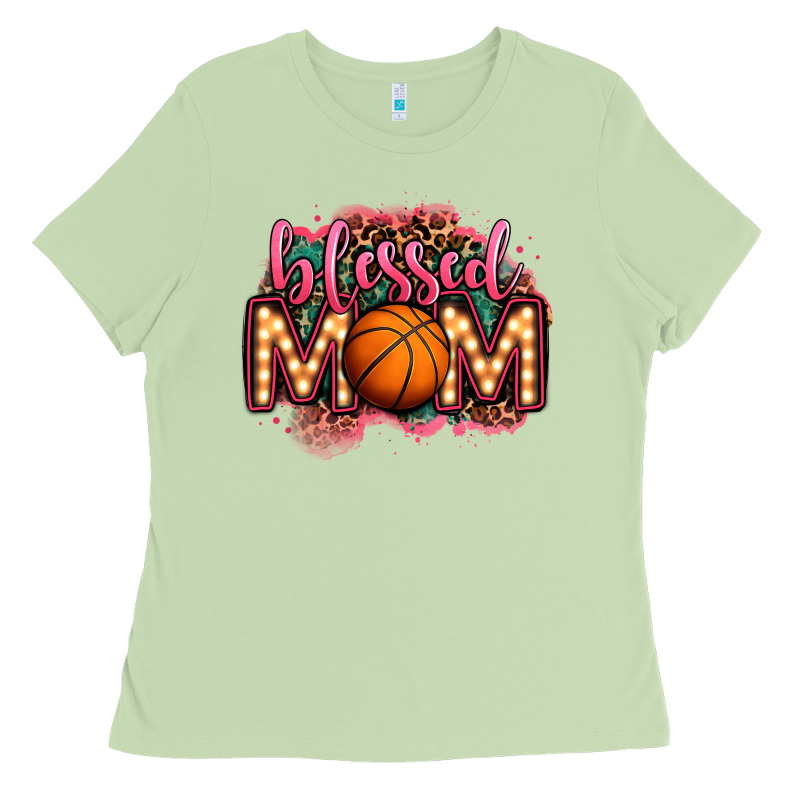Blessed Basketball Mom Lightbulb Letters Ladies Tee by OliviaCreatesArt | Teevron