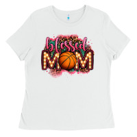 White blessed basketball mom lightbulb letters Ladies Tee - OliviaCreatesArt
