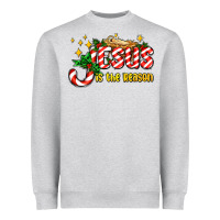 Heather Grey jesus is the reason with christmas candy ado Heavyweight Sweatshirt - AdoDesignShop