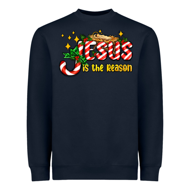 Jesus Is The Reason With Christmas Candy Ado Heavyweight Sweatshirt by AdoDesignShop | Teevron