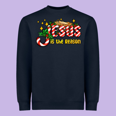 Jesus Is The Reason With Christmas Candy Ado Heavyweight Sweatshirt Designed By Adodesignshop