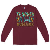 Burgundy teacher of tiny humans Long Sleeve Tee - BundleAndBundleShop