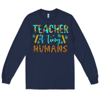 Navy teacher of tiny humans Long Sleeve Tee - BundleAndBundleShop