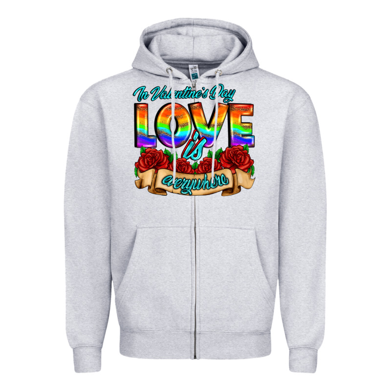 In Valentines Day Love Is Everywhere Zipper Hoodie by AdoDesignShop | Teevron