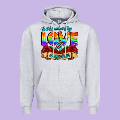 In Valentines Day Love Is Everywhere Zipper Hoodie Designed By Adodesignshop