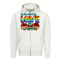 Oatmeal Heather in valentines day love is everywhere Zipper Hoodie - AdoDesignShop