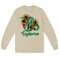 Mushroom Capricorn Zodiac Sign Sunflower Leopard Serape Long Sleeve Tee - RanaPortraitStore