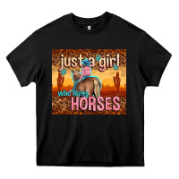 Black just a girl who loves horses Heavy Core Tee - TumblerDesignByShophia