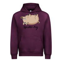 Mauve Wine Spider Pig Urban Hoodie - DesigneFamous