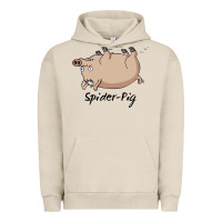 Pigment French Oak Spider Pig Urban Hoodie - DesigneFamous