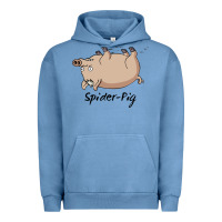 Pigment Pebble Blue Spider Pig Urban Hoodie - DesigneFamous