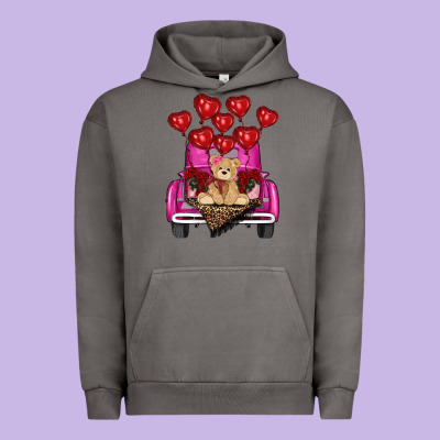 Valentines Day Tedybear Truck Urban Hoodie Designed By Ranaportraitstore