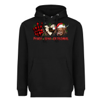 Black peace love christmas Heavyweight Hoodie - JahusDesignShop