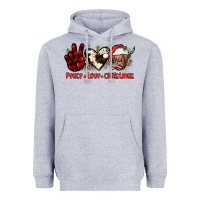 Heather Grey peace love christmas Heavyweight Hoodie - JahusDesignShop