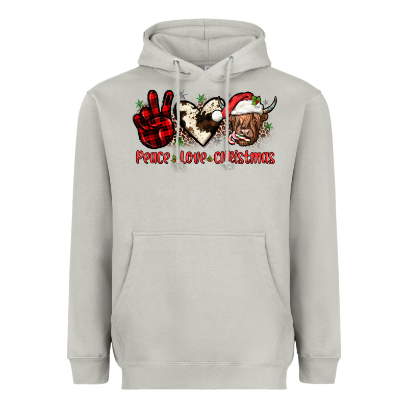 Peace Love Christmas Heavyweight Hoodie by JahusDesignShop | Teevron