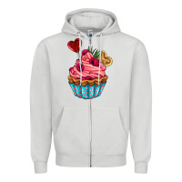 Dove Grey valentines day cupcake Zipper Hoodie - AdoDesignShop