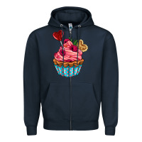 Navy valentines day cupcake Zipper Hoodie - AdoDesignShop