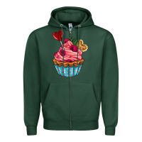 Sports Green valentines day cupcake Zipper Hoodie - AdoDesignShop