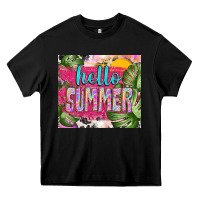 Black hello summer with cowhide Heavy Core Tee - TumblerDesignByShophia