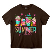 Chocolate Brown summer vibes coffee cups Heavy Core Tee - Jasminsmagicworld