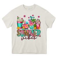 Cream summer vibes coffee cups Heavy Core Tee - Jasminsmagicworld