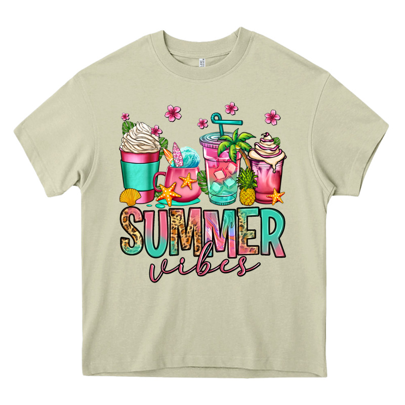 Summer Vibes Coffee Cups Heavy Core Tee by Jasminsmagicworld | Teevron