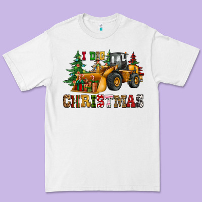 I Dig Christmas Bulldozer Premium Tee Designed By Cowgirlartshop