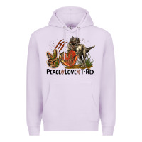 Lilac Peace Love T Rex Premium Hoodie - LillyAllenDesigns