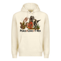 Sandshell Peace Love T Rex Premium Hoodie - LillyAllenDesigns
