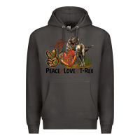 Smoke Peace Love T Rex Premium Hoodie - LillyAllenDesigns