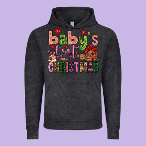 Baby's First Christmas Vintage Hoodie Designed By Fadigitalartstudio