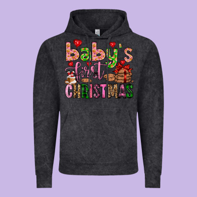 Baby's First Christmas Vintage Hoodie Designed By Fadigitalartstudio