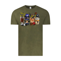 Vintage Olive Police Coffee Cups Vintage Tee - FaDigitalArtStudio