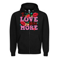 Black i love you more with lips and strawberry Zipper Hoodie - AdoDesignShop
