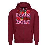 Burgundy i love you more with lips and strawberry Zipper Hoodie - AdoDesignShop