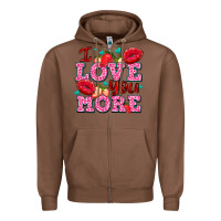 Chestnut i love you more with lips and strawberry Zipper Hoodie - AdoDesignShop