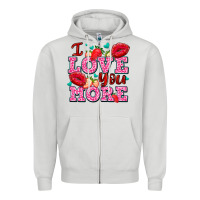 Dove Grey i love you more with lips and strawberry Zipper Hoodie - AdoDesignShop