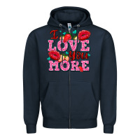 Navy i love you more with lips and strawberry Zipper Hoodie - AdoDesignShop
