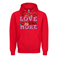 Red i love you more with lips and strawberry Zipper Hoodie - AdoDesignShop