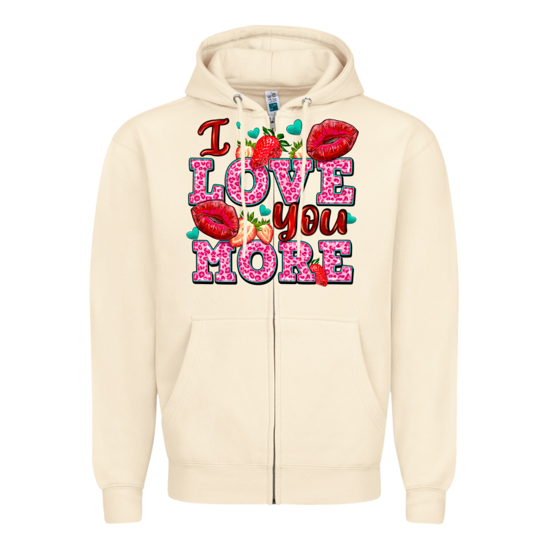 I Love You More With Lips And Strawberry Zipper Hoodie by AdoDesignShop | Teevron