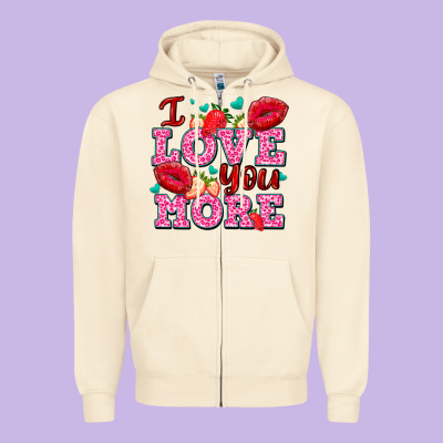 I Love You More With Lips And Strawberry Zipper Hoodie Designed By Adodesignshop