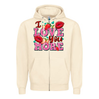 Sandshell i love you more with lips and strawberry Zipper Hoodie - AdoDesignShop